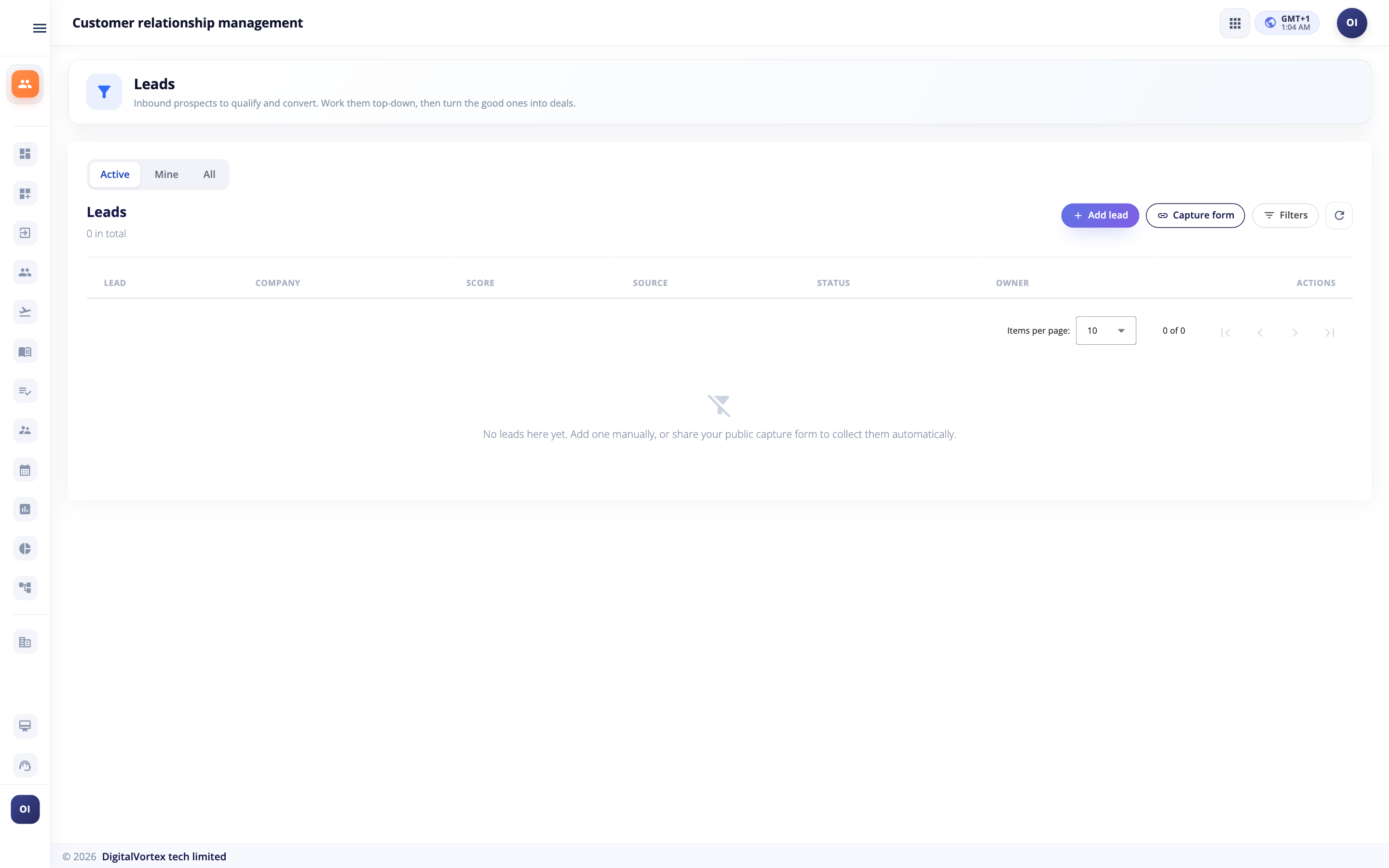 Leads & Web-to-Lead in Hubtoll CRM