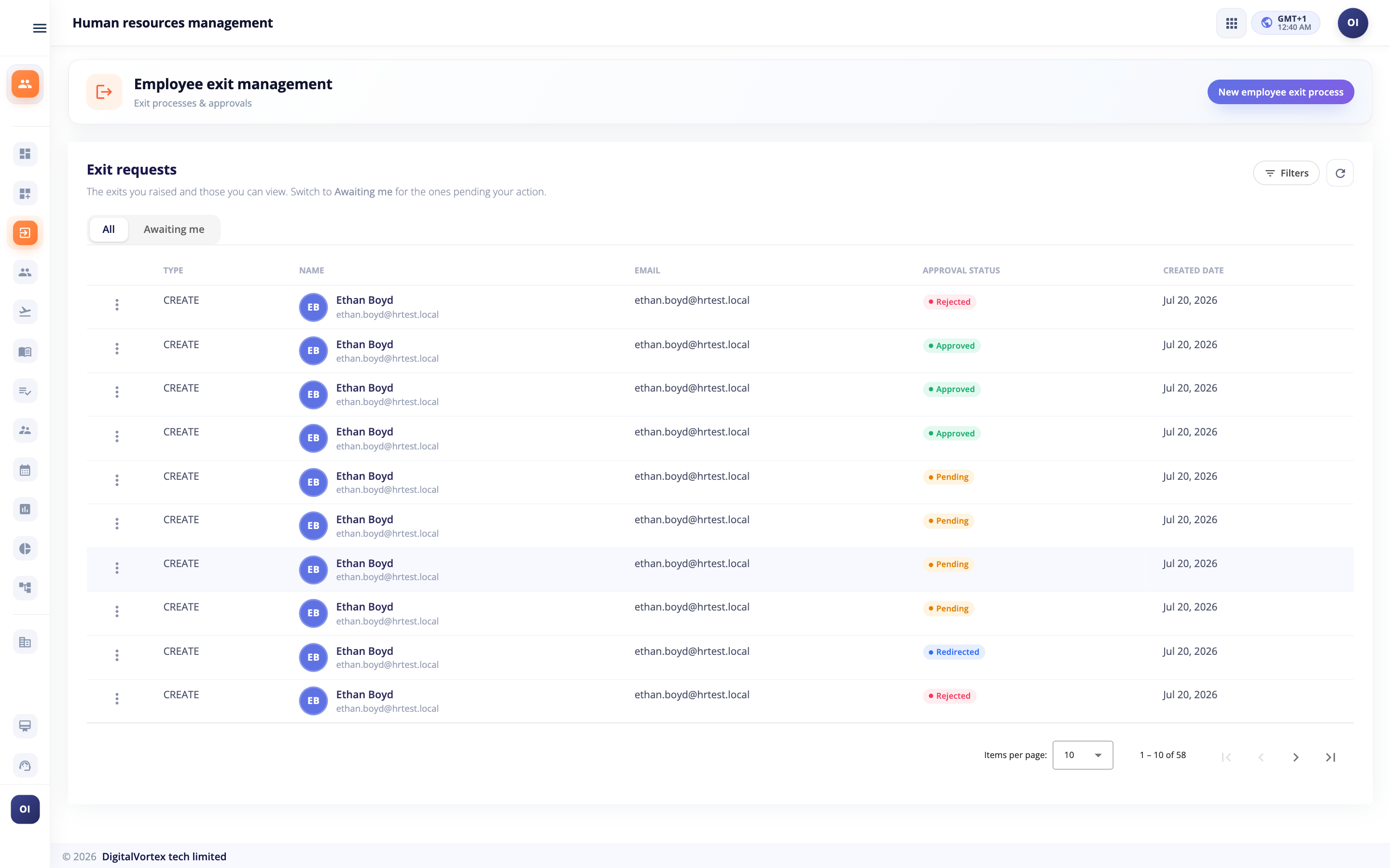 Exit Management in Hubtoll